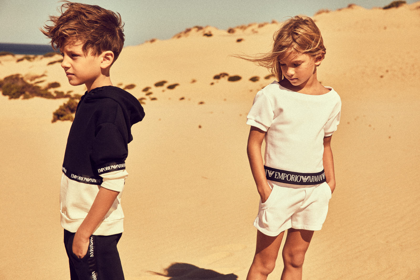 Armani kids fashion campaign shot on Sardinian sand dunes by Federico Leone - Image 02