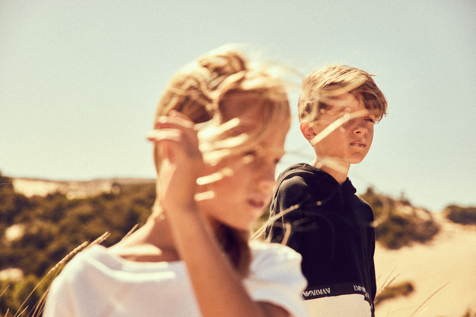 Armani kids fashion campaign shot on Sardinian sand dunes by Federico Leone - Image 03