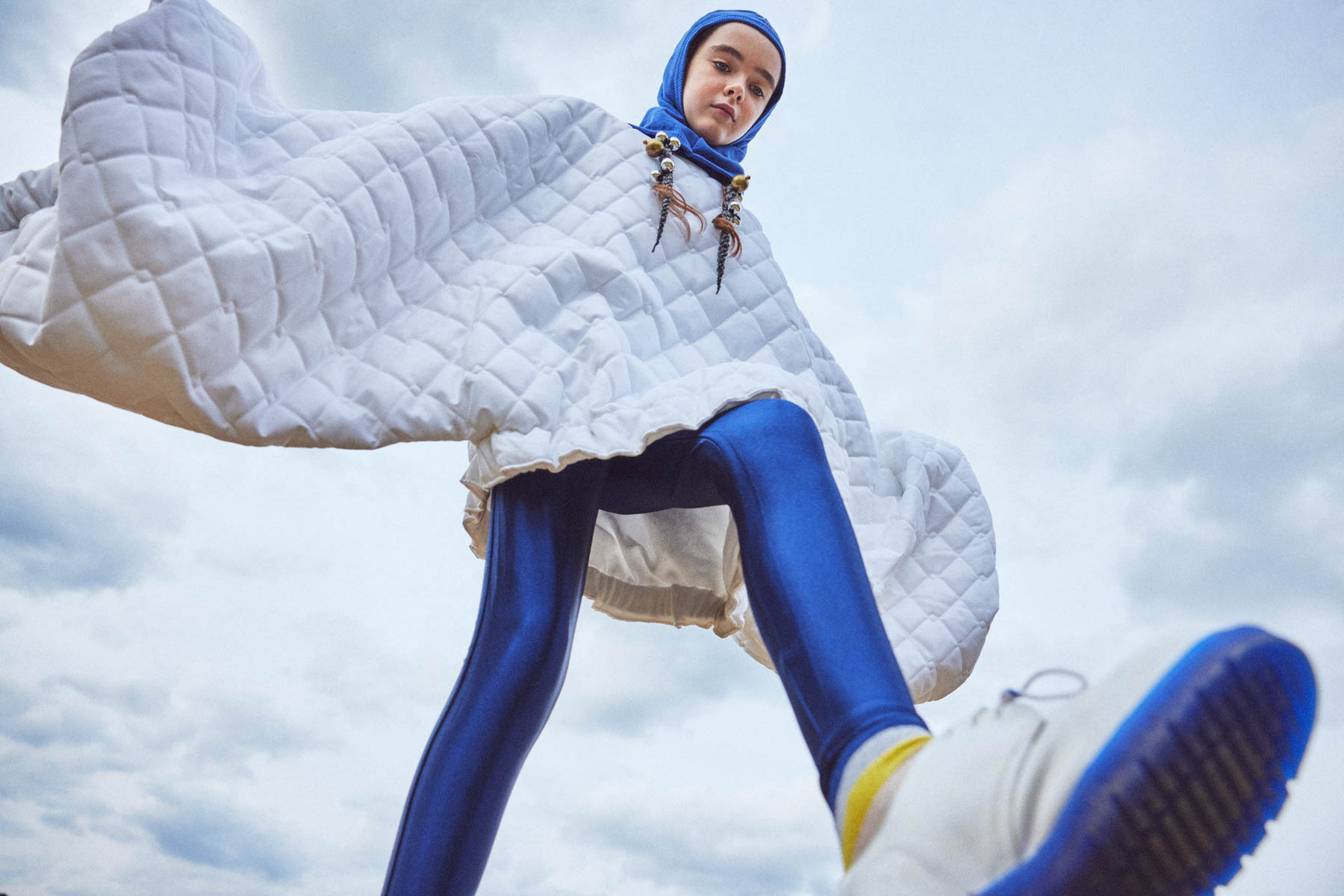 Futuristic kids fashion editorial exploring space themes for Scimparello Magazine - Image 01