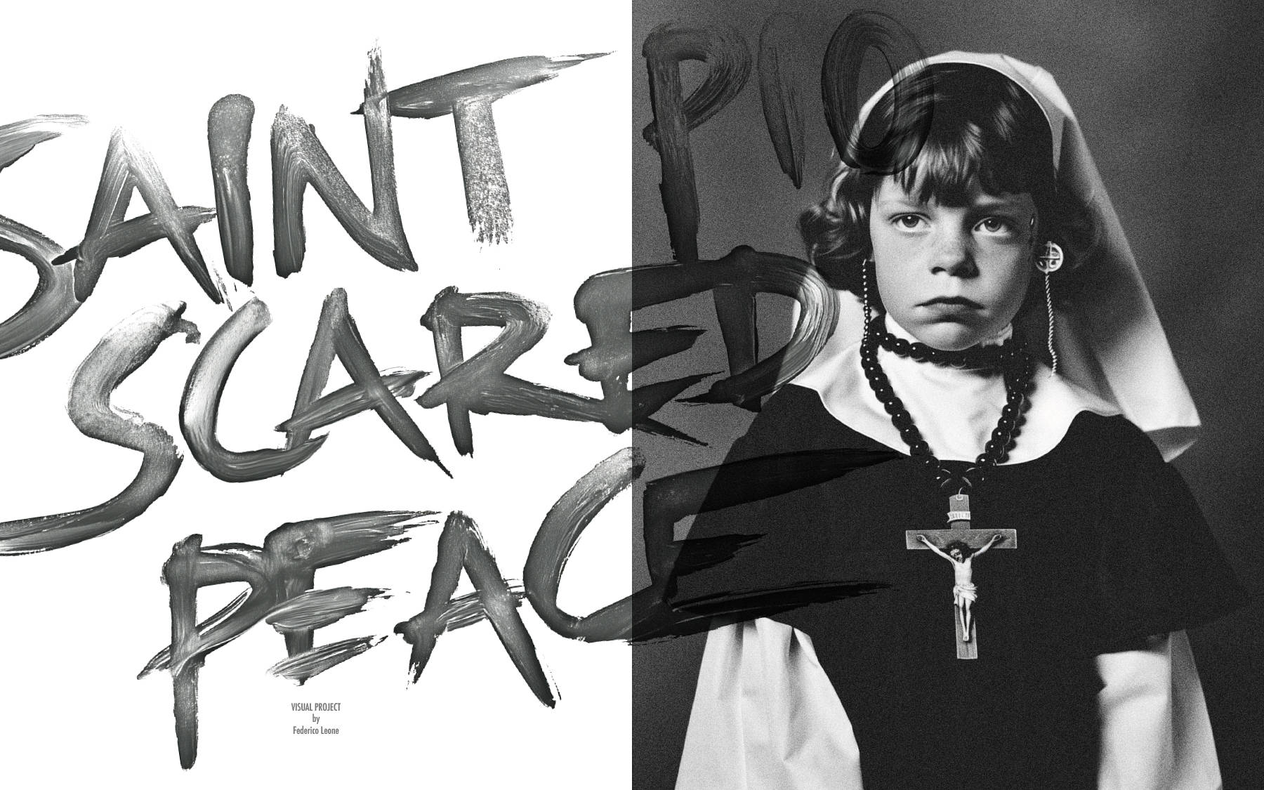 Kids fashion editorial inspired by a work by Woo Lee for CommOn Magazine issue 7, titled BE’O: SAINT PIO, SACRED PEACE. - Image 01